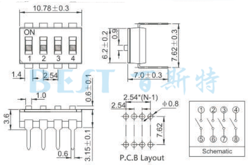 编码开关LDS80X参考图纸